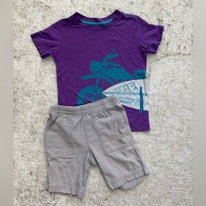 Tea Collection Purple Moto Tee + Shorts Set
